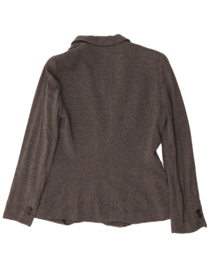 Zara Femme Veste Blazer 1 Bouton UK 14 Acétate Gris Moyen