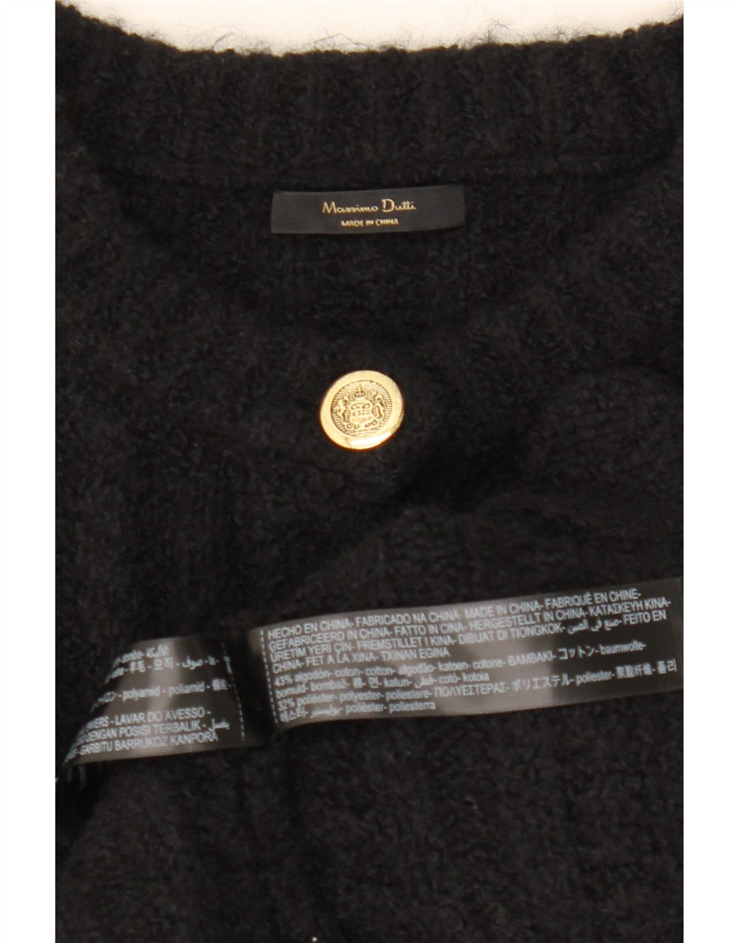 Massimo Dutti Cardigan court surdimensionné pour femme UK 10 Petit Noir