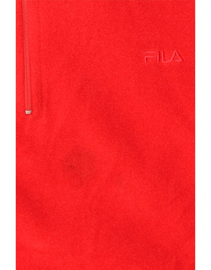 FILA Pull Polaire Col Zippé Homme IT 54 XL Rouge Polyester