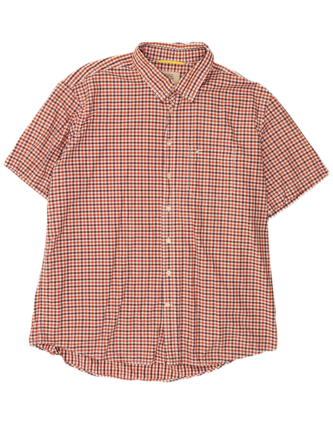 Camel Active Chemise à manches courtes pour homme Coupe régulière 2XL Rouge Vichy Coton