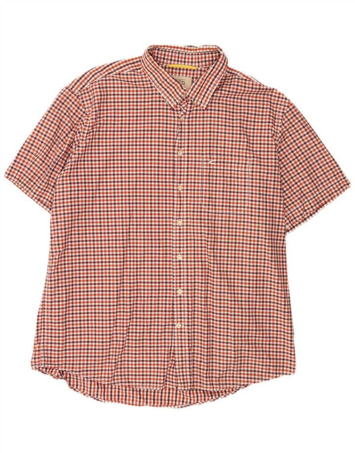 Camel Active Chemise à manches courtes pour homme Coupe régulière 2XL Rouge Vichy Coton