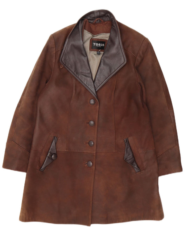Torus Manteau en cuir pour femme UK 12 Marron moyen