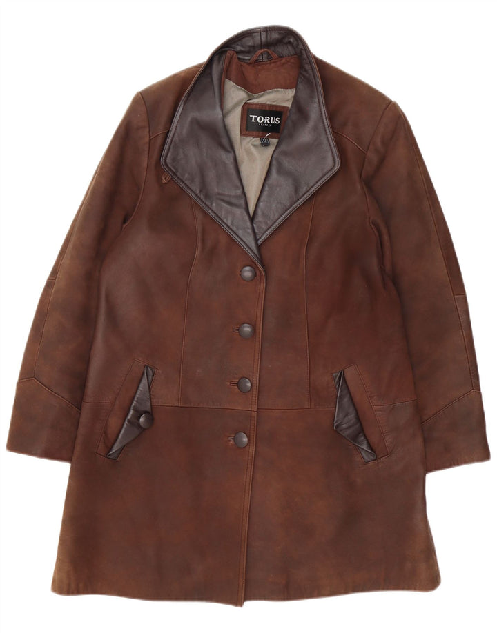 Torus Manteau en cuir pour femme UK 12 Marron moyen