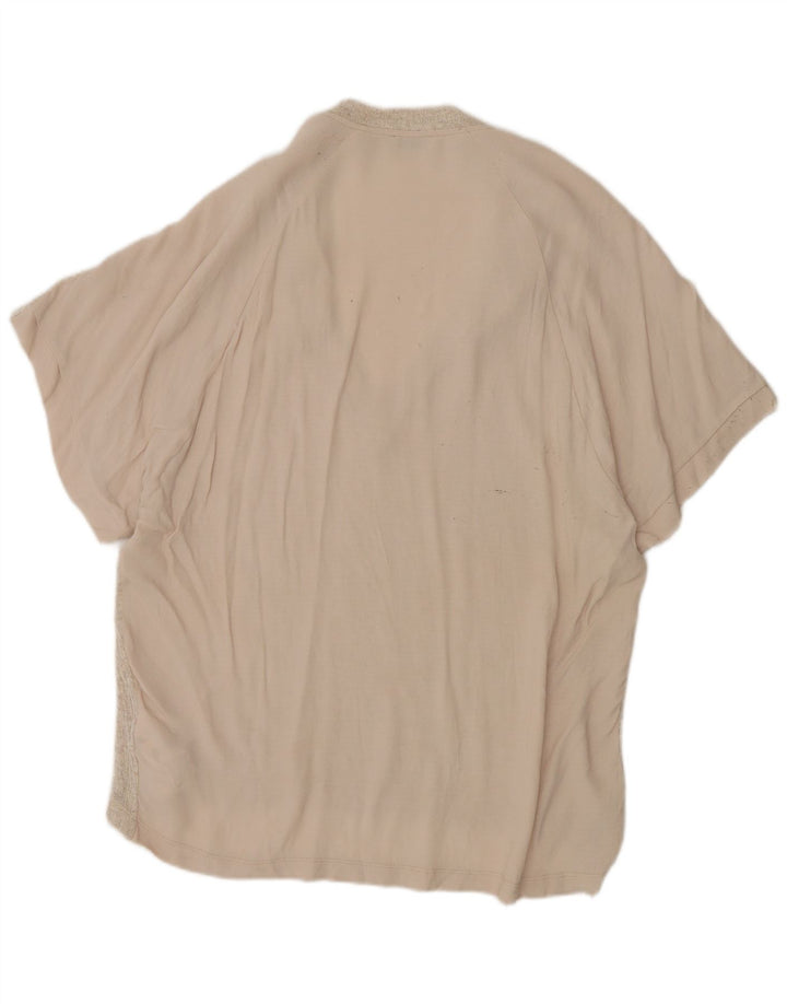 Zara Femme Tunique Oversize UK 10 Petit Beige Polyester