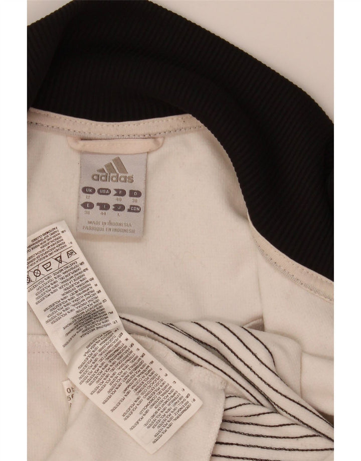 Adidas Veste de survêtement graphique pour femme UK 12 Medium Blanc Colourblock