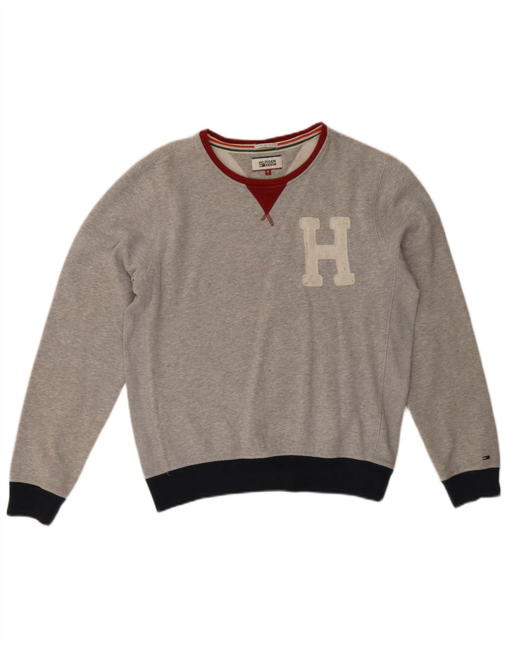 Tommy Hilfiger Sweat-shirt graphique pour femme UK 10 Petit Gris