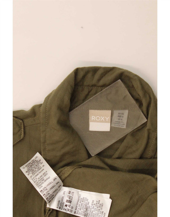 Roxy Chemise militaire pour femme US 4 Small Kaki Lyocell