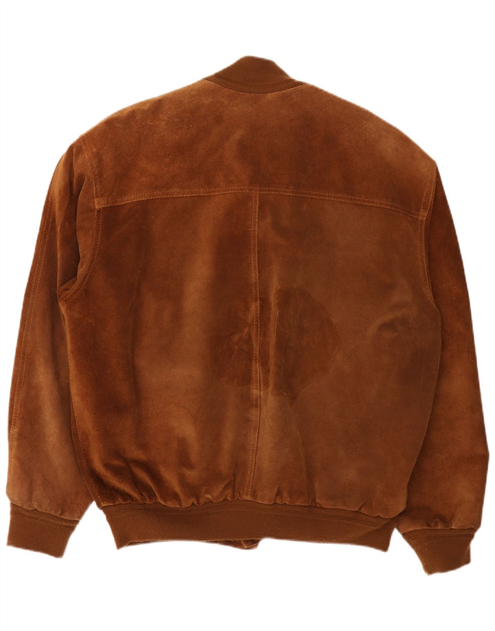 veste en daim bomber homme vintage UK 42 XL cuir marron