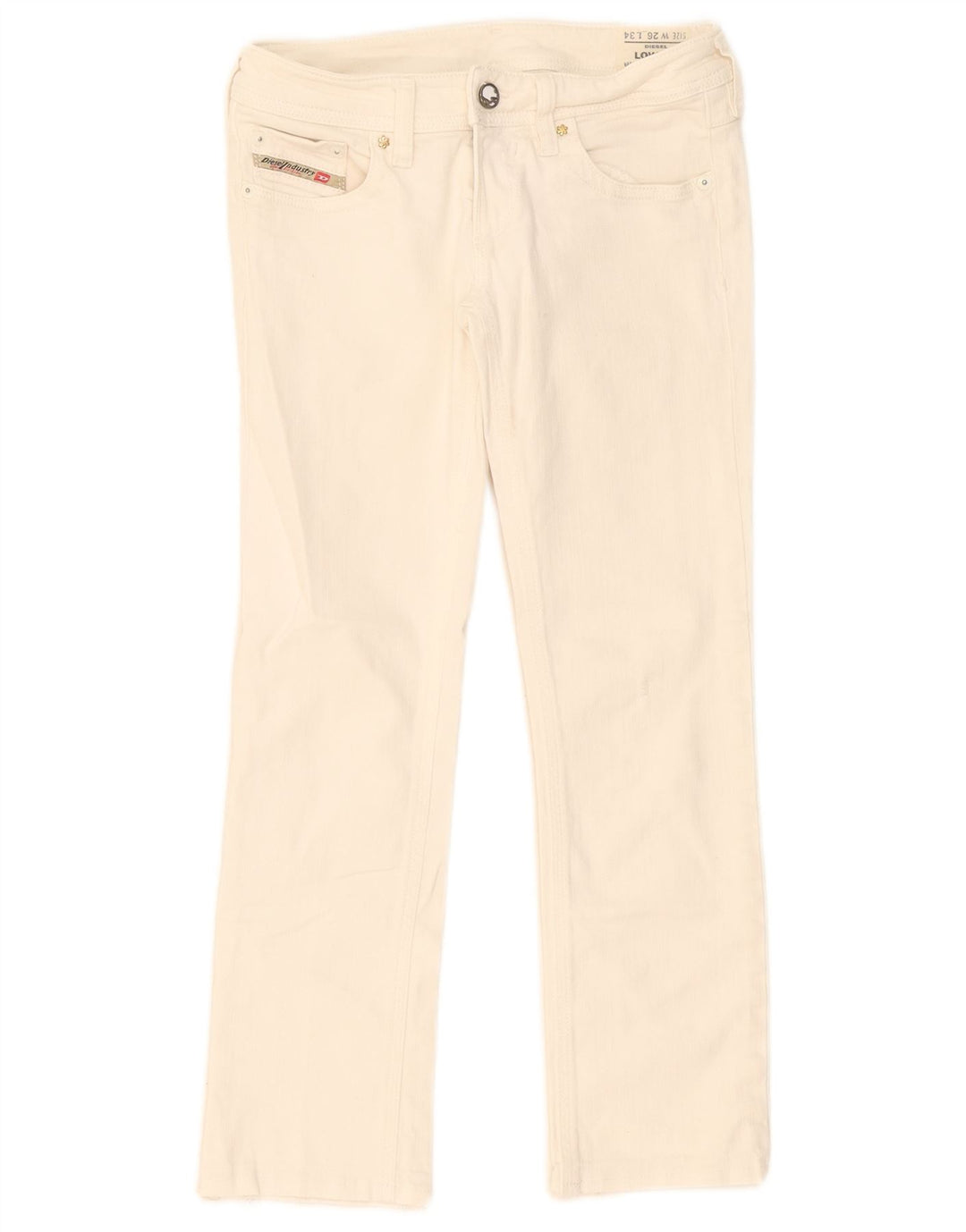 Diesel Jean Lowky Cropped Femme W26 L24 Coton Blanc Cassé