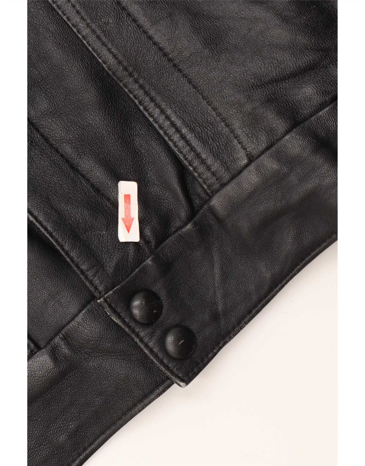 vintage Mens Zip Flight Aviator Jacket UK 42 XL Noir