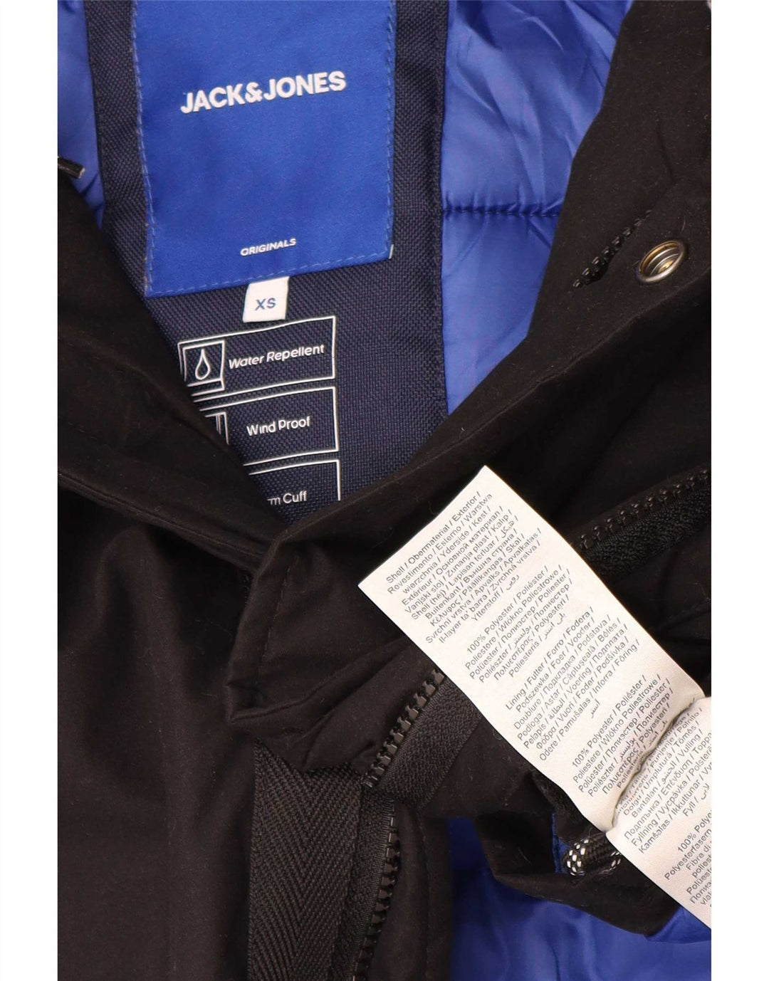 Jack & Jones Parka à capuche pour homme UK 34 XS Noir Polyester