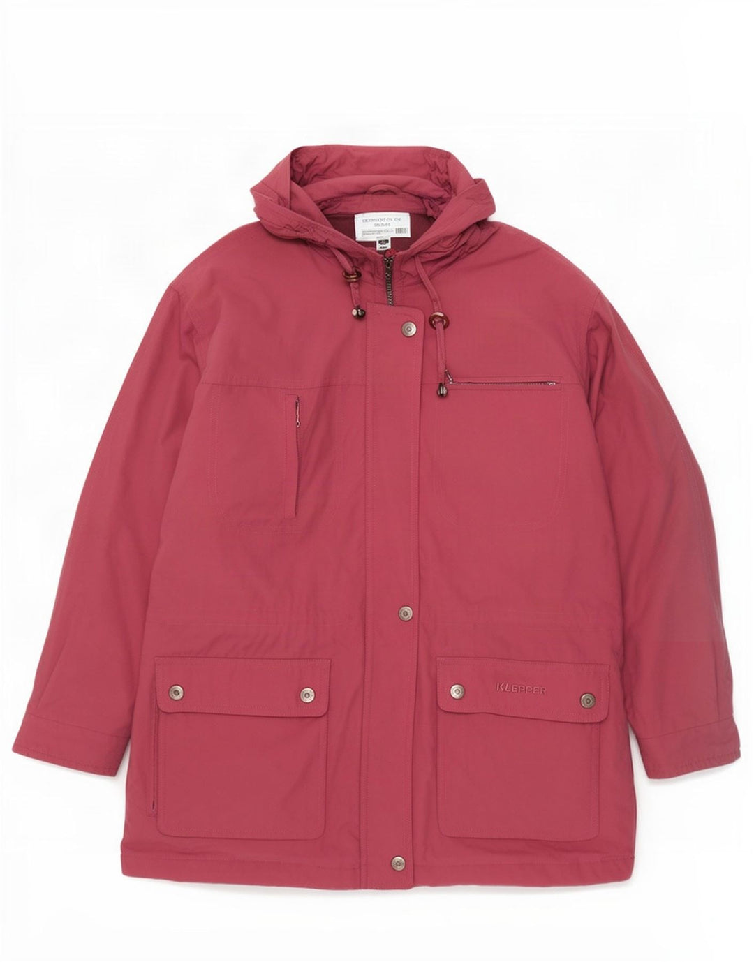 Klepper Veste Parka Oversize À Capuche Femme IT 46 Large Rose Polyamide