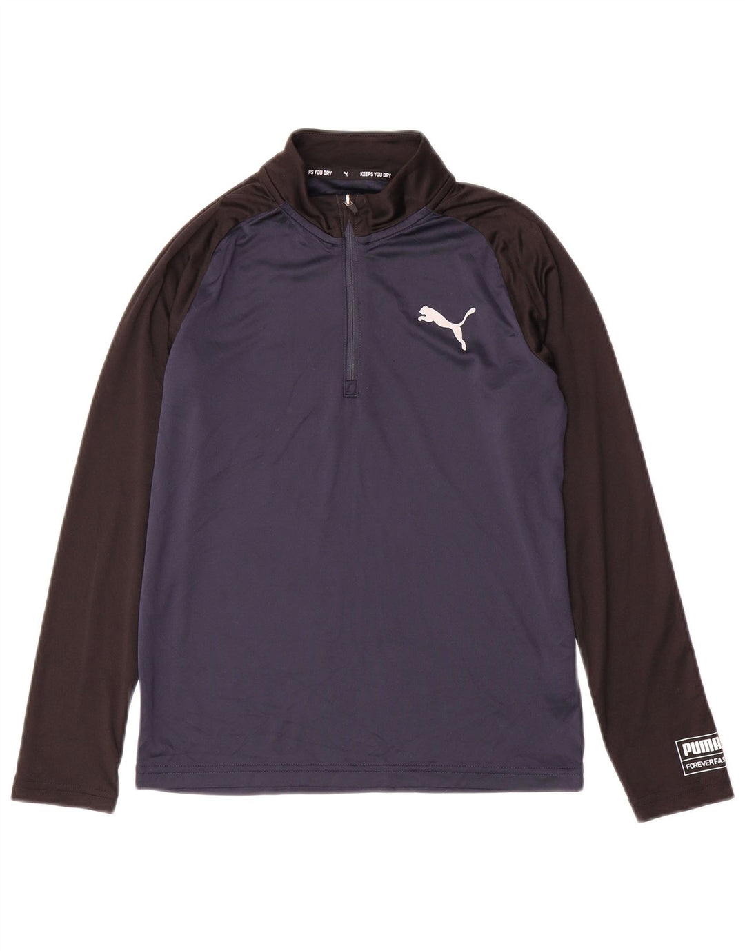 PUMA Haut de survêtement à enfiler pour garçon 11-12 ans Bleu marine Colourblock