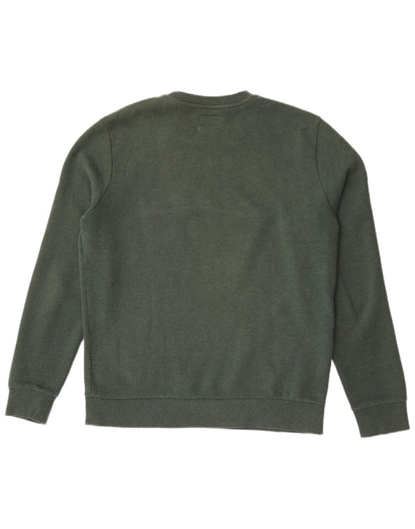 Superdry Homme Graphic Sweatshirt Jumper Large Vert Coton