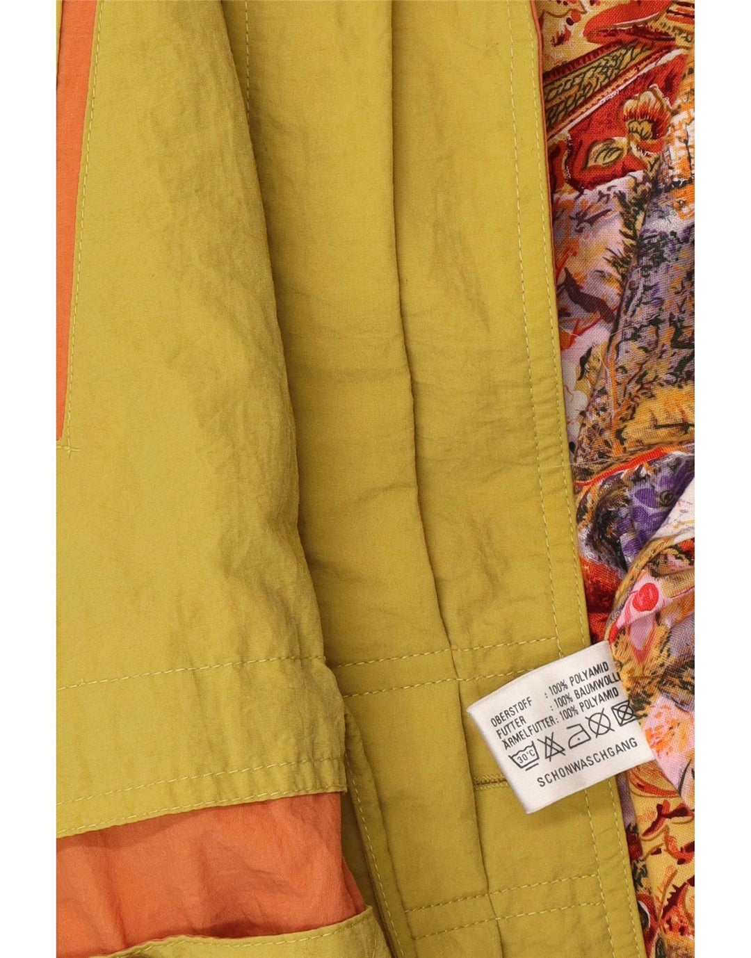 veste coupe-vent surdimensionnée femme vintage EU 42 Grand polyamide jaune