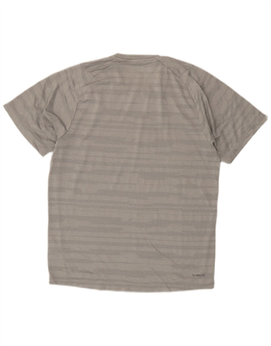 Adidas Hommes Climalite T-Shirt Haut Petit Gris Rayé Polyester