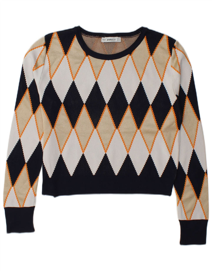 Zara Pull col bateau pour femme UK 14 Medium Multicolore