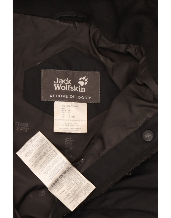 Jack Wolfskin Manteau rembourré à capuche pour femme UK 10 Petit Noir Polyester