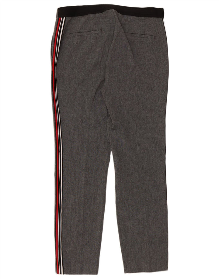 Pantalon Chino Droit Femme Zara Large W30 L27 Gris Polyester