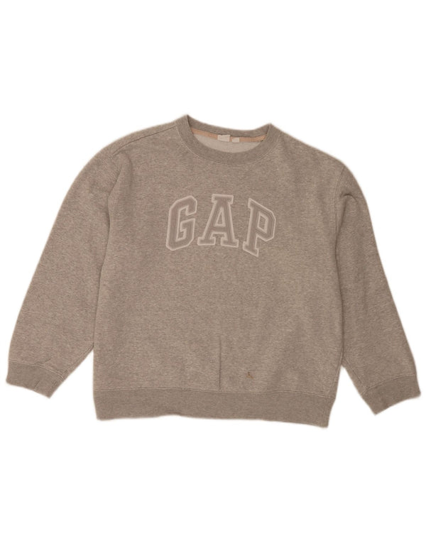 Gap Sweat-shirt graphique coupe ample pour femme UK 14 Gris moyen en coton