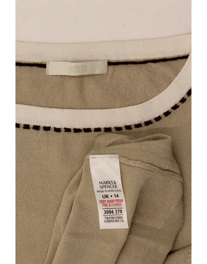 Marks & Spencer Débardeur Femme UK 14 Viscose Beige Moyen