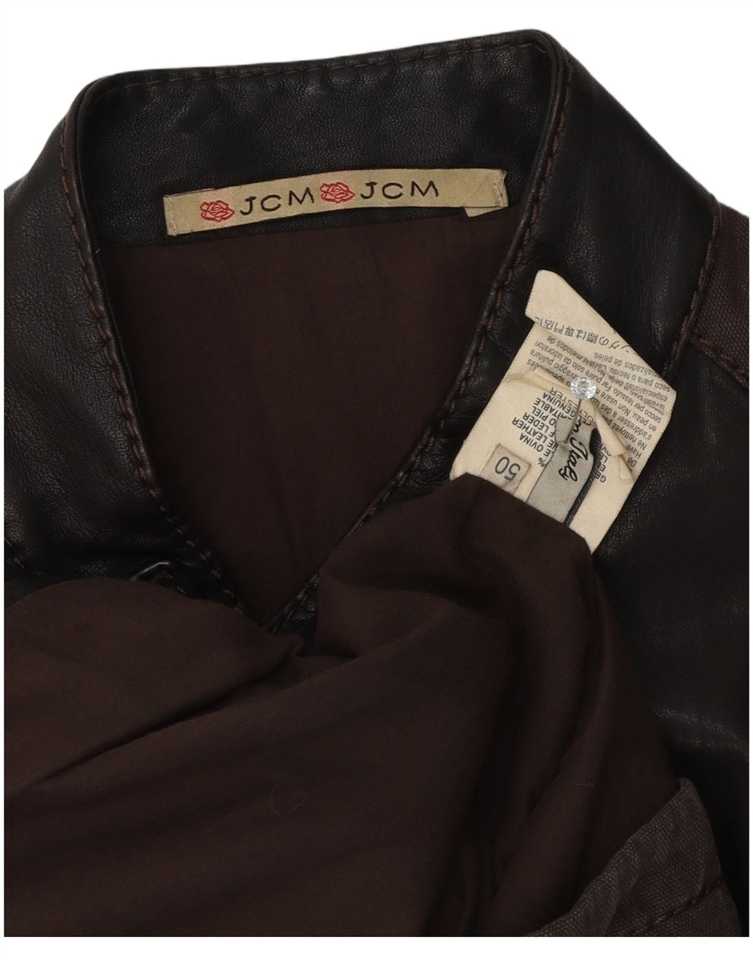 Jey Coleman Veste en cuir pour homme IT 50 Grand cuir marron
