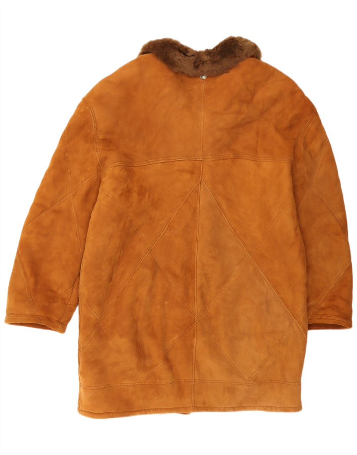Marpel Veste en peau de mouton pour homme UK 36 Petite peau de mouton marron