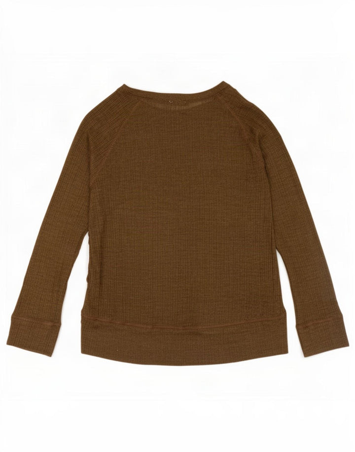 Zara Femme Top Manches Longues UK 14 Kaki Moyen