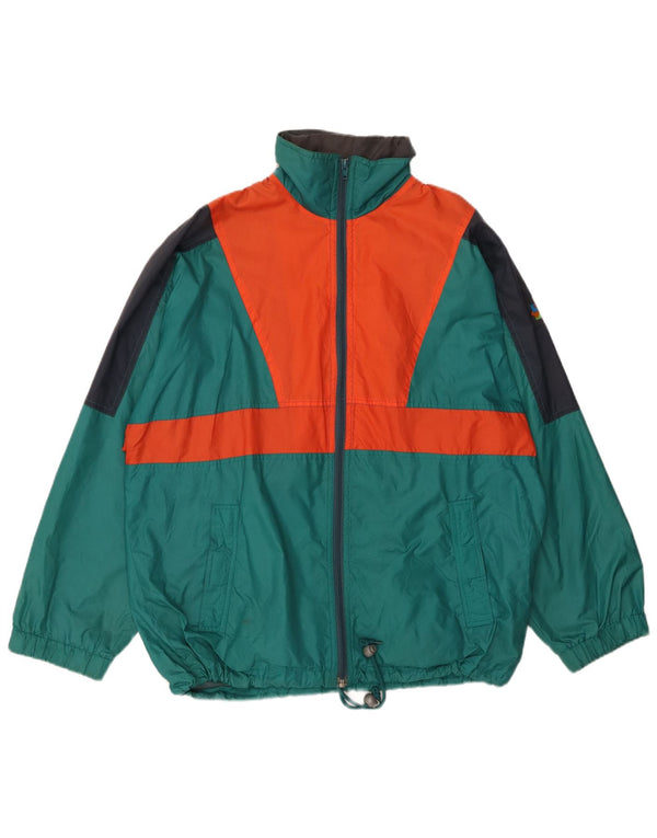 Brugi Veste de pluie à capuche pour homme UK 44 2XL Vert Colorblock Polyamide
