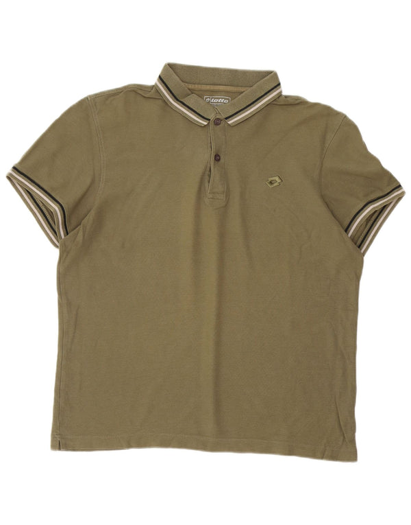 Lotto Polo Homme XL Kaki Rayé Coton