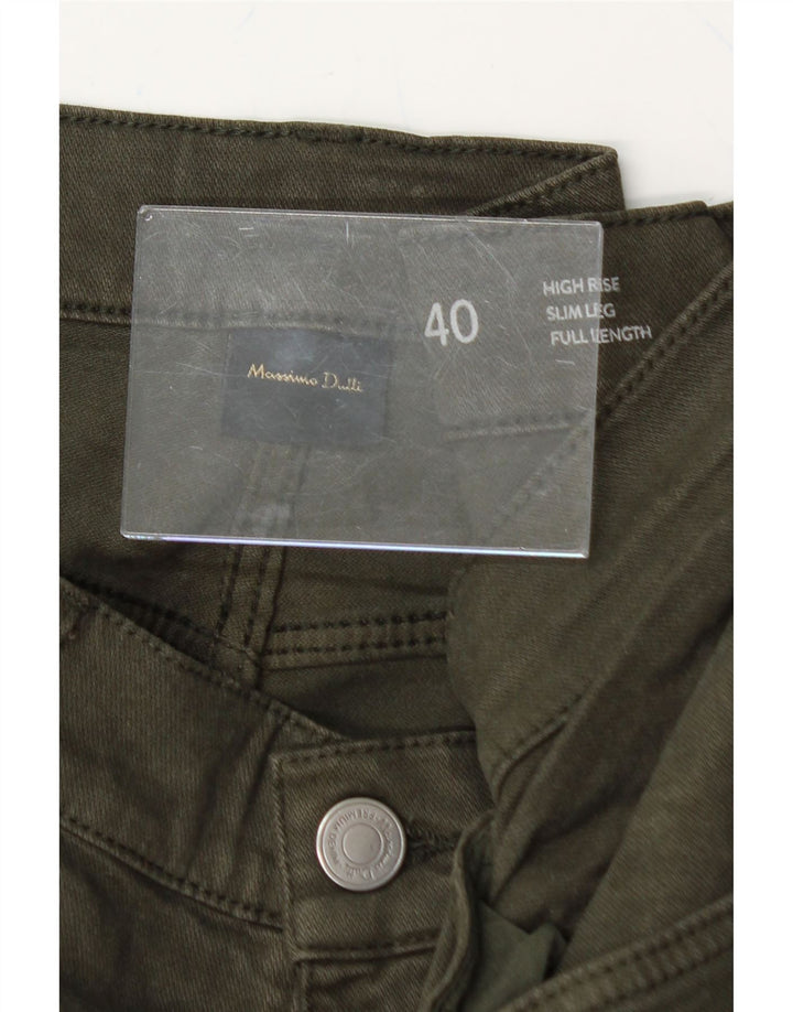 MASSIMO DUTTI Womens High Rise Slim Jeans EU 40 Medium W30 L26 Khaki Vintage Massimo Dutti and Second-Hand Massimo Dutti from Messina Hembry 