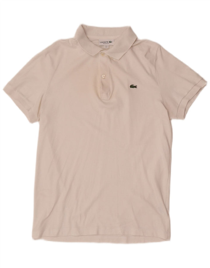 Lacoste Polo coupe classique pour homme Taille 3 Petit coton blanc