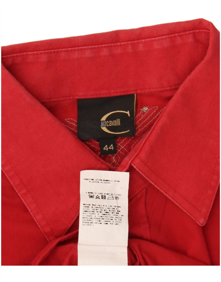 JUST CAVALLI Chemise Femme IT 44 Coton Rouge Moyen