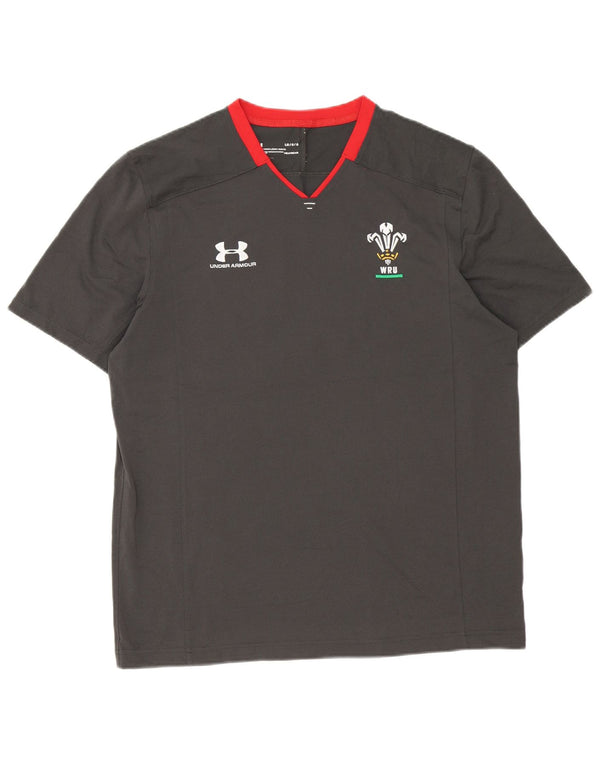 Under Armour T-Shirt Heat Gear Homme Large Gris Colorblock