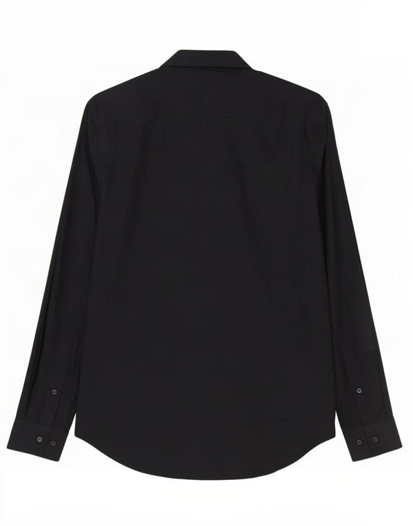 Dkny Chemise stretch slim fit pour homme Taille 16 1/2 Grand coton noir