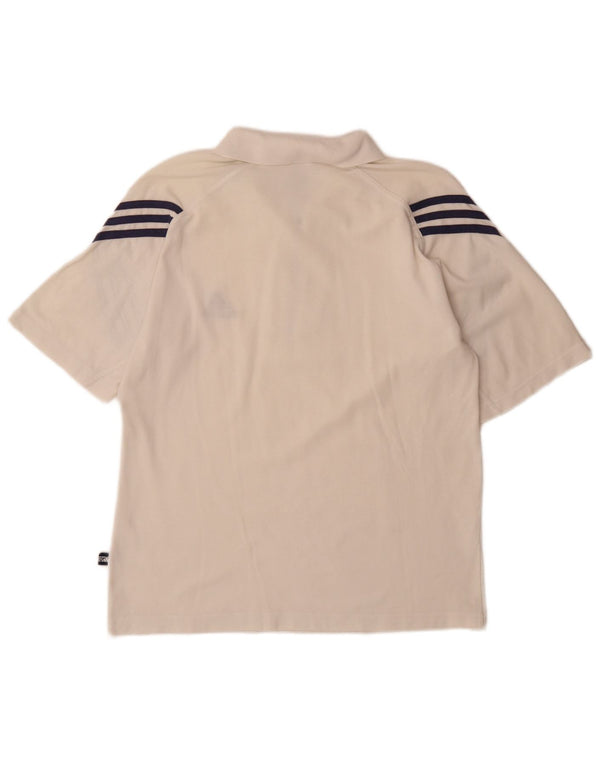 Adidas Polo Homme UK 40/42 Coton Blanc Moyen