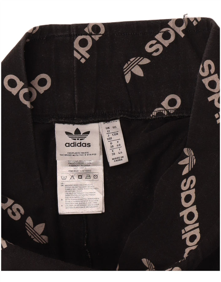 Adidas Leggings graphiques pour femmes UK 12 coton noir moyen