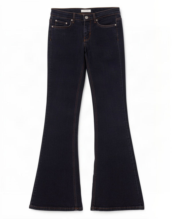 Zara Jean évasé pour femme EU 38 Small W28 L34 Bleu marine