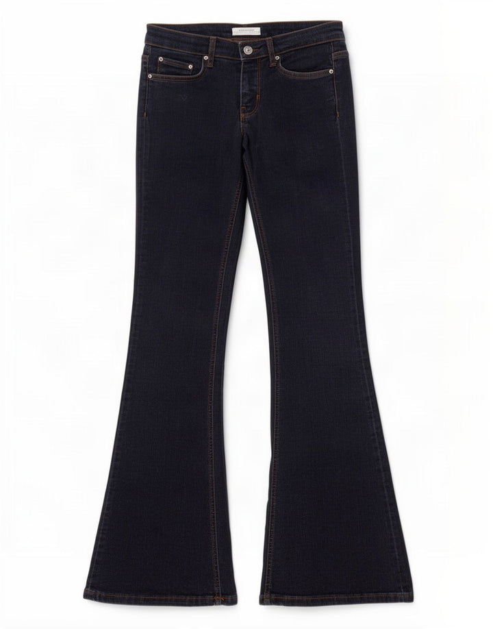 Zara Jean évasé pour femme EU 38 Small W28 L34 Bleu marine