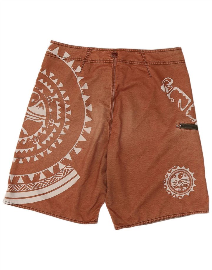 Quiksilver Short de Bain Graphique Homme Marron Moyen Géométrique Polyester