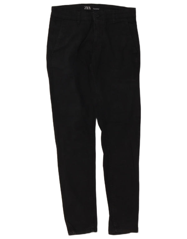 Zara Pantalon Chino Slim Homme EU 38 Small W30 L30 Coton Noir