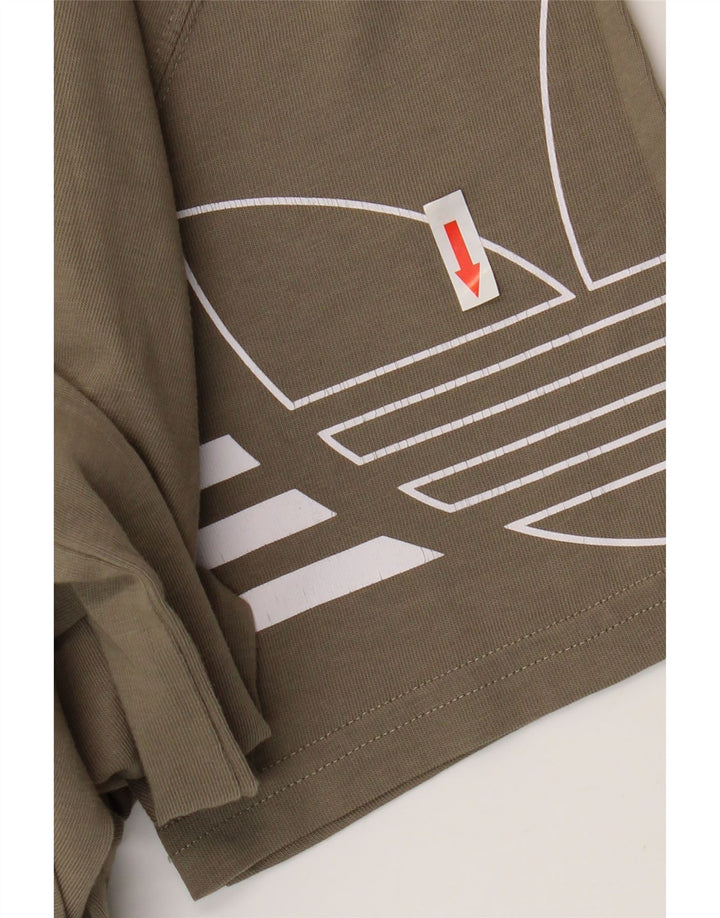 Adidas T-Shirt Graphique Homme Kaki Moyen Coton