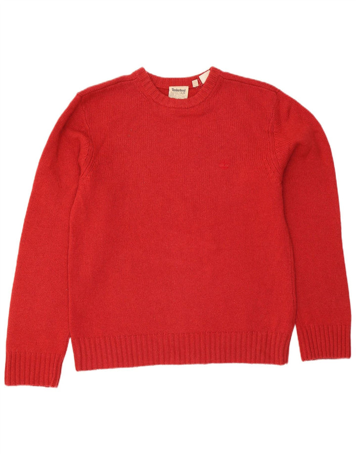 Timberland Pull à col rond pour homme en laine rouge Large