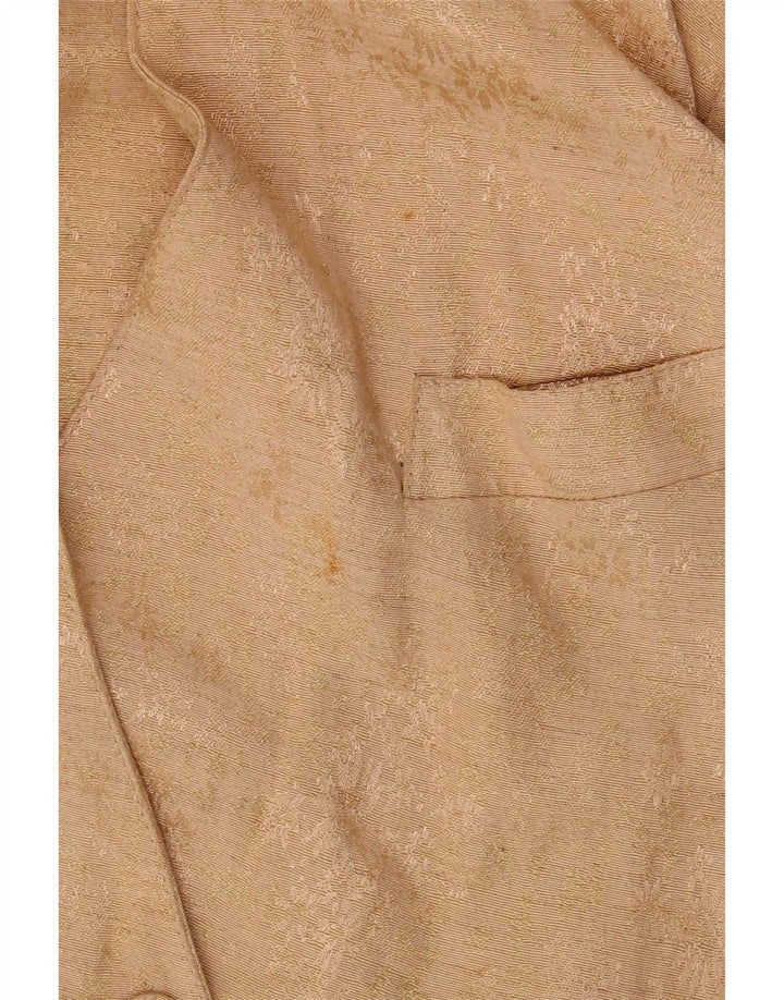 vintage Femme Manches Courtes Blazer Veste UK 14 Moyen Beige Floral