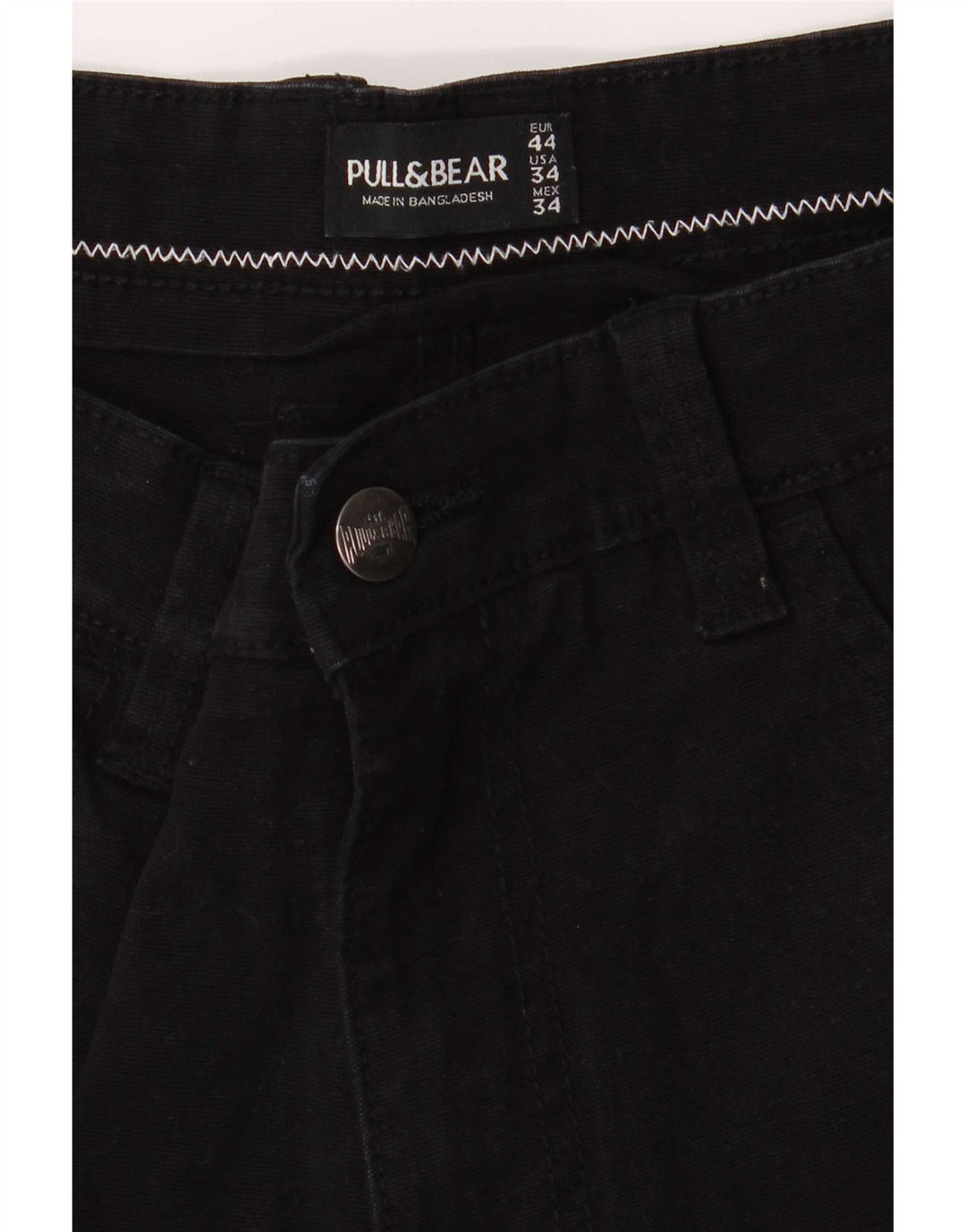 Pull & Bear Short en jean pour homme EU 44 Large W34 Noir Coton