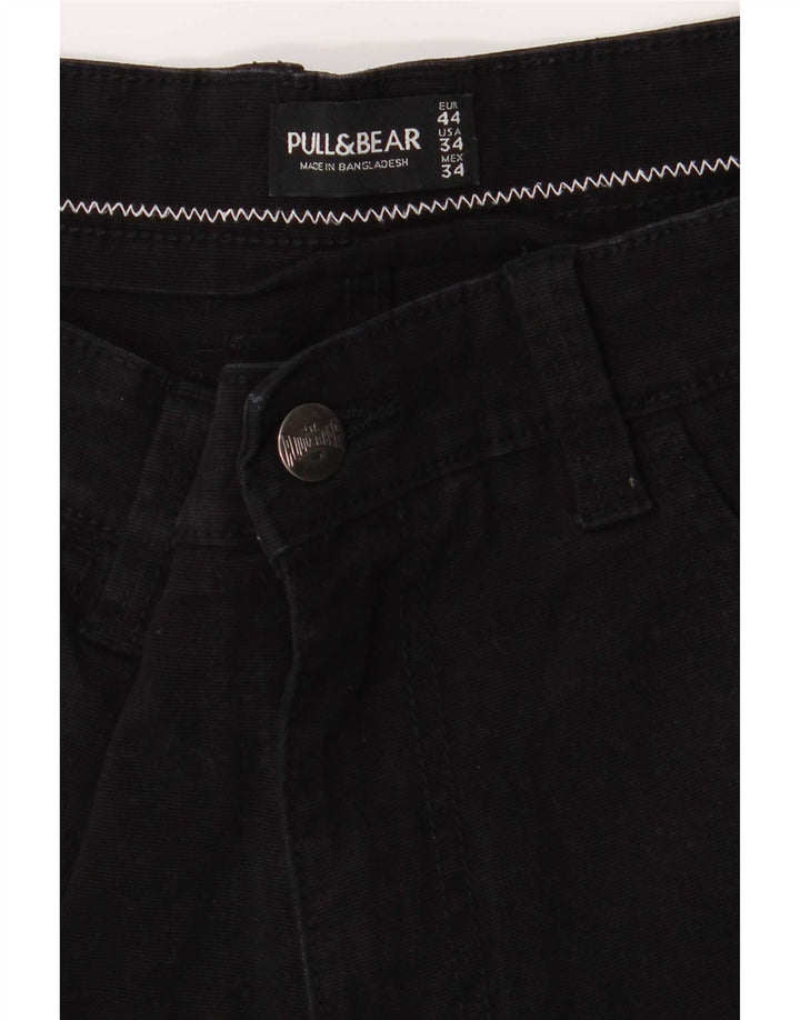 Pull & Bear Short en jean pour homme EU 44 Large W34 Noir Coton