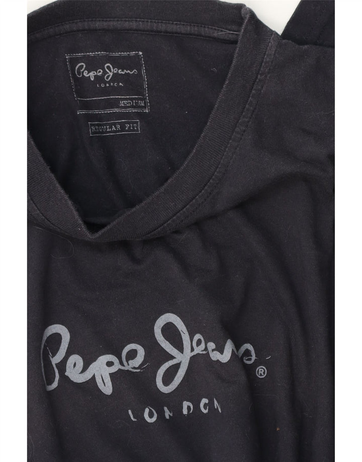 PEPE Jeans Haut graphique à manches longues pour homme, coupe régulière, bleu marine moyen
