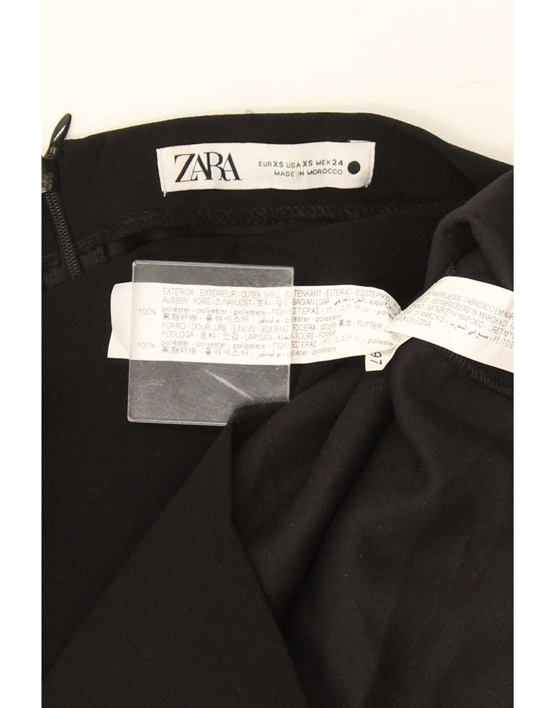 Zara Femme Top Manches Longues UK 6 XS Noir Polyester