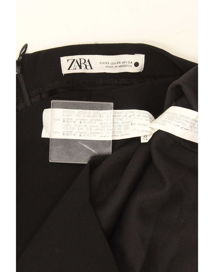 Zara Femme Top Manches Longues UK 6 XS Noir Polyester