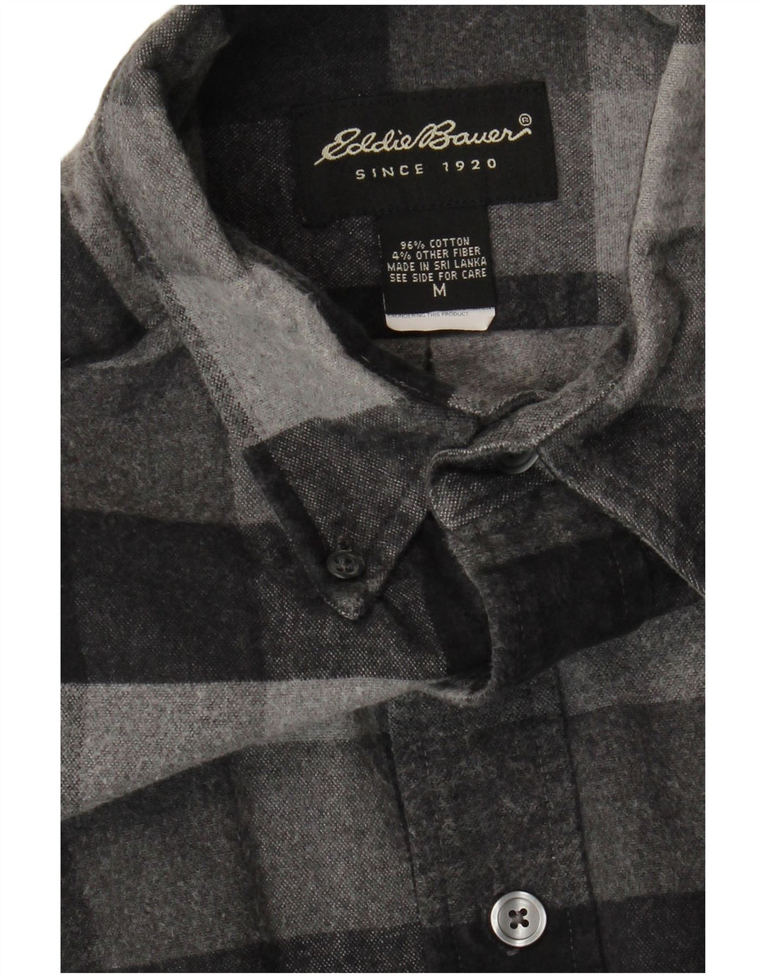 Eddie Bauer Chemise en flanelle pour homme en coton vichy gris moyen